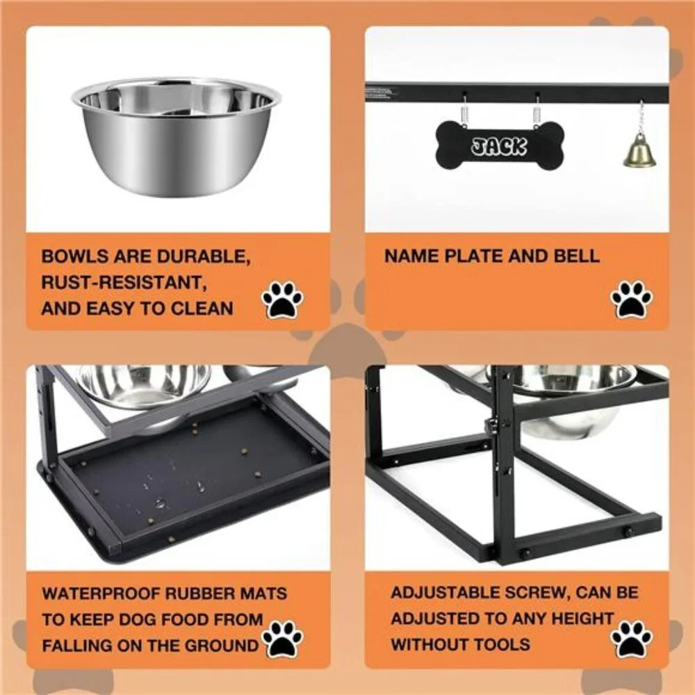 Elevated Dog Bowls,Raised Dog Bowl Stand for Large and Medium Dogs, Adjustable